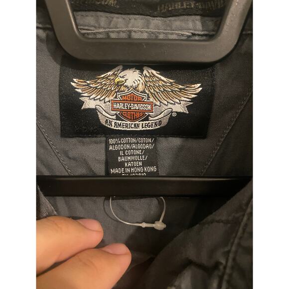 Harley Davidson Flame Ride Embroidered Designed Button Down Long Sleeve - Picture 7 of 8